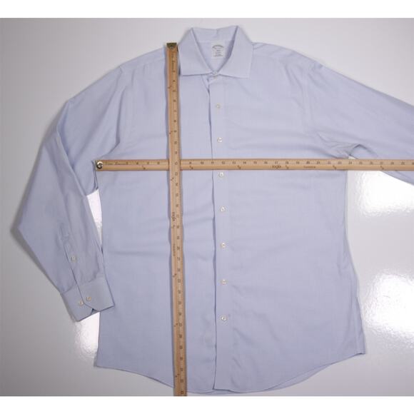 Brooks Brothers Regent Non-Iron Blue White Check Dress Shirt 16.5-36/37 - Picture 4 of 7
